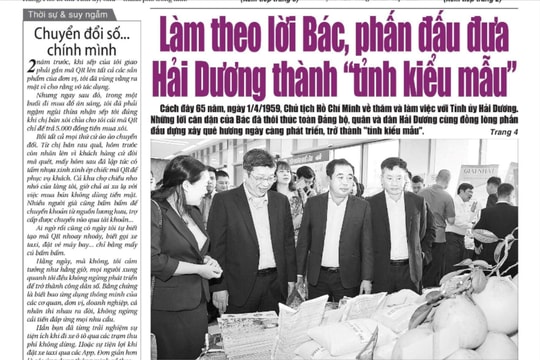 Xem gì trên báo Hải Dương ngày 1/4?