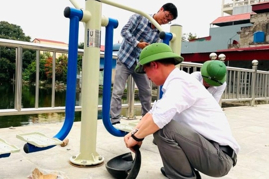 93% số thôn, khu dân cư ở Thanh Miện lắp dụng cụ tập thể dục, thể thao ngoài trời