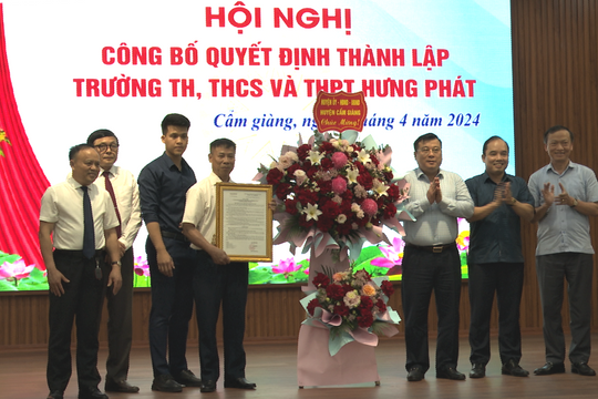 Trường liên cấp Hưng Phát (Cẩm Giàng) tuyển hơn 400 học sinh lớp 10