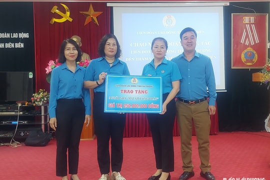 Liên đoàn Lao động Hải Dương hỗ trợ xây 5 ngôi nhà cho đoàn viên tỉnh Điện Biên