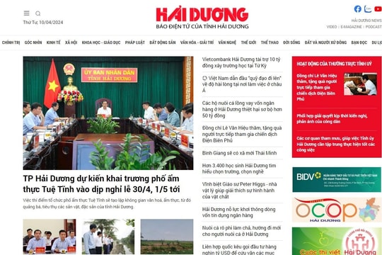Báo điện tử Hải Dương đứng thứ 6 báo Đảng địa phương có lượng truy cập cao nhất tháng 3/2024