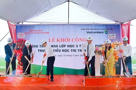 Vietcombank Hải Dương tài trợ 10 tỷ đồng xây trường học tại Tứ Kỳ