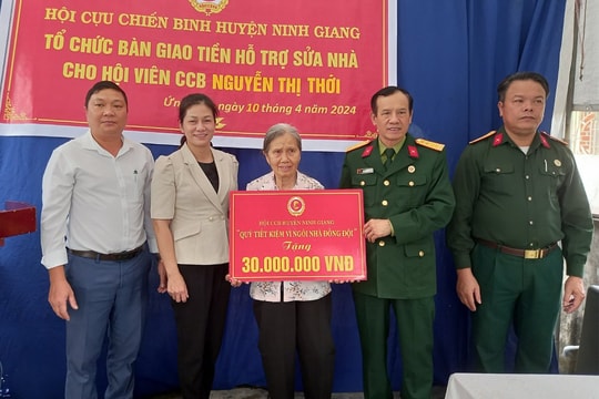 Hội Cựu chiến binh huyện Ninh Giang đã hỗ trợ về nhà ở cho 5 cựu chiến binh nghèo