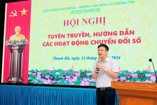 Hướng dẫn cán bộ, đoàn viên công đoàn huyện Thanh Hà chuyển đổi số