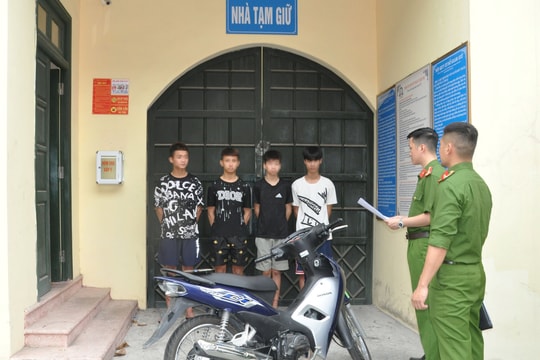 Bắt tạm giam 4 thanh thiếu niên cướp xe máy lúc nửa đêm ở TP Hải Dương