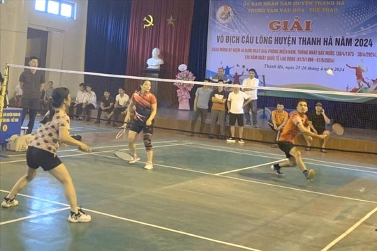 70 tay vợt tranh Giải vô địch cầu lông huyện Thanh Hà
