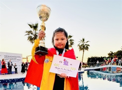 Nguyễn Vũ Bảo Châu giành huy chương vàng Giải Vô địch cờ Chớp thiếu niên thế giới 2024