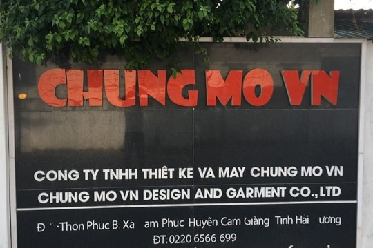 Công ty TNHH Thiết kế và May Chung MO VN bị xử phạt 250 triệu đồng vì vi phạm phòng cháy