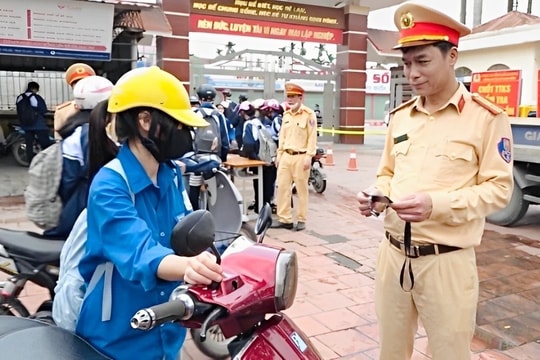 Cao điểm xử lý học sinh vi phạm giao thông ở Hải Dương