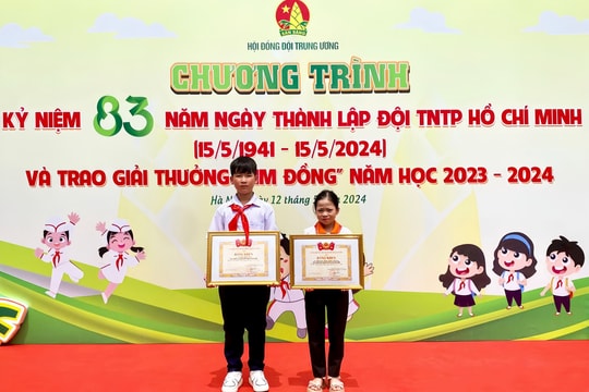 Hai thiếu nhi Hải Dương được nhận Giải thưởng Kim Đồng