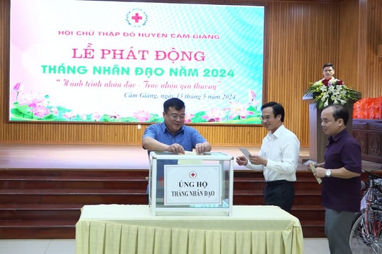 Huyện Cẩm Giàng vận động ủng hộ được 477 triệu đồng nhân Tháng Nhân đạo