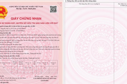 Sẽ phát hành thống nhất mẫu phôi "sổ đỏ" trên cả nước