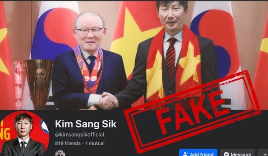 Cảnh báo về các tài khoản mạng xã hội giả mạo huấn luyện viên Kim Sang Sik