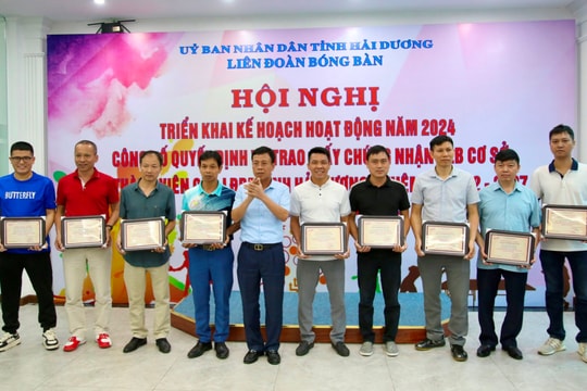 Lần đầu tiên Liên đoàn Bóng bàn Hải Dương kết nạp câu lạc bộ thành viên