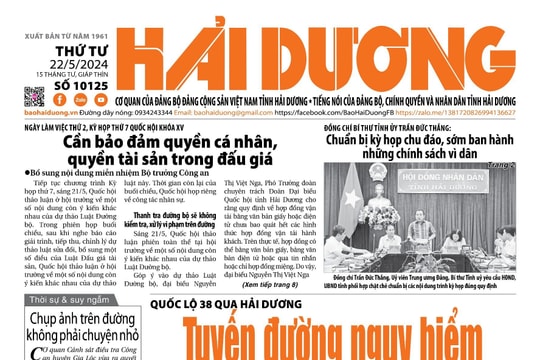 Xem gì trên báo Hải Dương ngày 22/5?