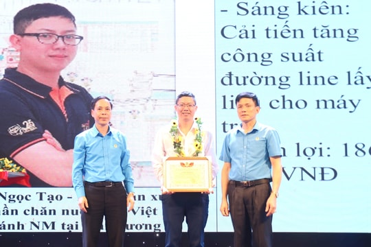 Công đoàn Các khu công nghiệp tuyên dương 95 công nhân, lao động có thành tích xuất sắc