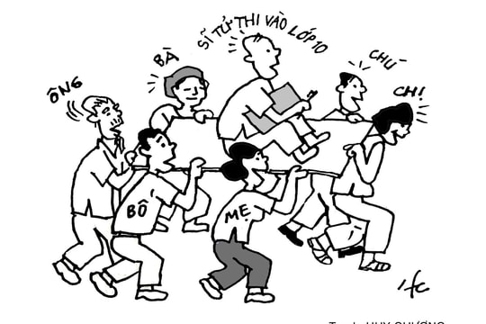 Con thi vào lớp 10, cả nhà cùng gánh