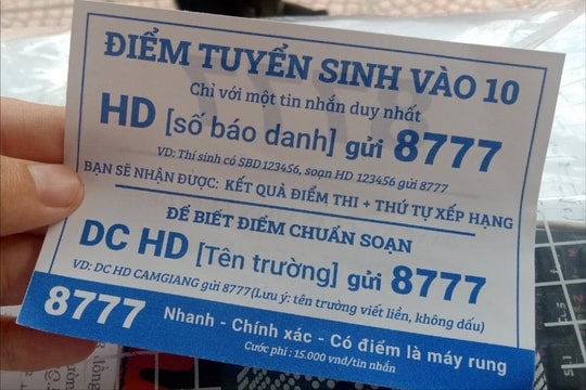 Cảnh báo trục lợi qua tin nhắn tra cứu điểm thi tuyển sinh vào lớp 10