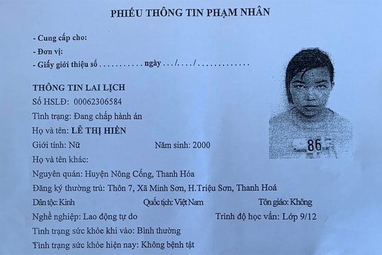 Nữ phạm nhân ở Thanh Hóa trốn trại