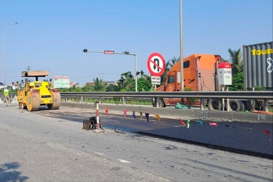 Khẩn trương sửa chữa mặt quốc lộ 5 qua Hải Dương