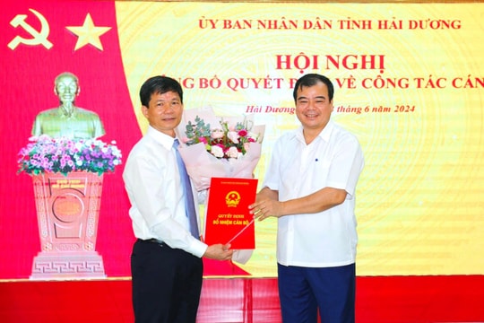 Đồng chí Đỗ Huy Chính giữ chức Phó Giám đốc Sở Nội vụ Hải Dương