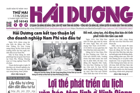 Xem gì trên báo Hải Dương ngày 17/6?