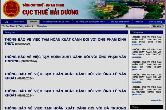 Thêm 10 doanh nhân ở Hải Dương bị đề nghị tạm hoãn xuất cảnh vì nợ thuế