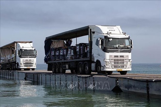 Mỹ khôi phục bến tàu nổi để chuyển hàng viện trợ nhân đạo tới Gaza