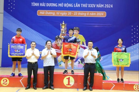 Hải Dương nhất toàn đoàn Giải bóng bàn trẻ - thiếu niên - nhi đồng tỉnh mở rộng lần thứ 24