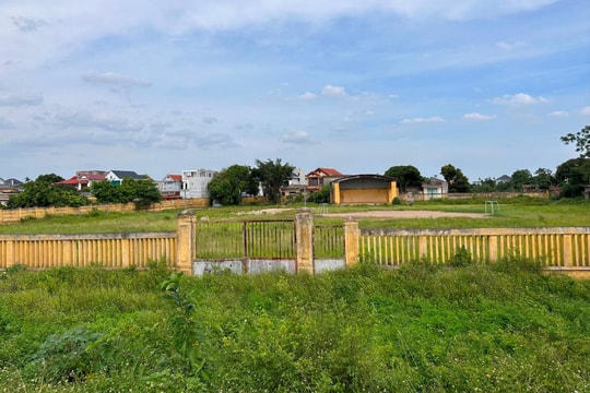 Sân vận động xã Hồng Phong (Thanh Miện) rộng gần 1 ha cỏ mọc um tùm
