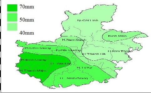 Các huyện Bình Giang, Gia Lộc, Thanh Miện (Hải Dương) sắp có mưa lớn