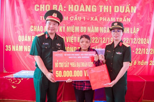 Tập đoàn Viettel hỗ trợ xây nhà "đại đoàn kết" tại xã Phạm Trấn (Gia Lộc)