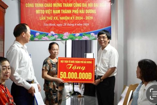 Ủy ban MTTQ TP Hải Dương hỗ trợ xây nhà "đại đoàn kết" cho hộ khó khăn