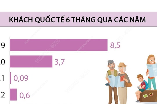 Việt Nam đón hơn 8,8 triệu lượt khách quốc tế trong 6 tháng năm 2024