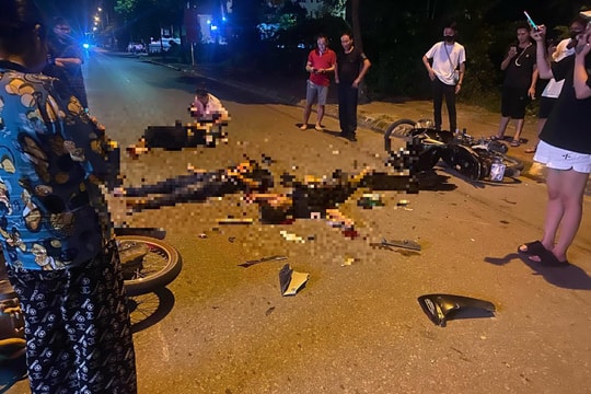 2 thanh niên tử vong do tông xe máy trên đường Yết Kiêu (TP Hải Dương)