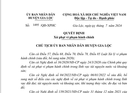 Khai thác cát trái phép, một người Bình Giang bị phạt 85,5 triệu đồng