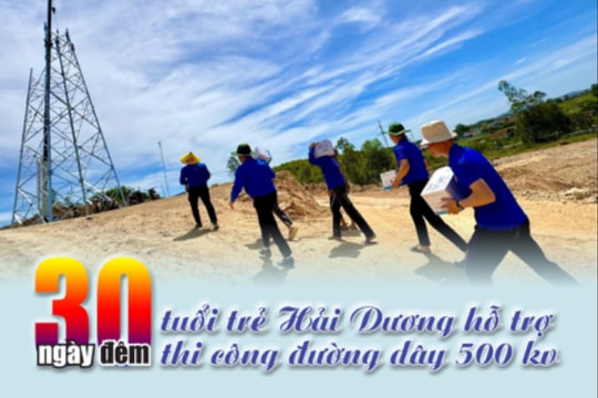 30 ngày đêm tuổi trẻ Hải Dương hỗ trợ thi công đường dây 500 kV