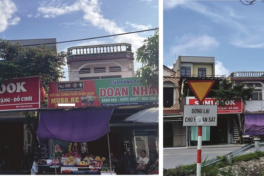 Xã Dân Chủ (Tứ Kỳ) tháo dỡ biển quảng cáo cá cược bóng đá trái phép trên quốc lộ 37