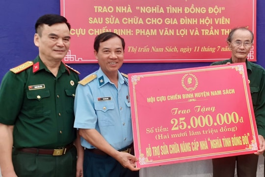 Hội Cựu chiến binh huyện Nam Sách hỗ trợ sửa nhà cho gia đình thương binh nghèo