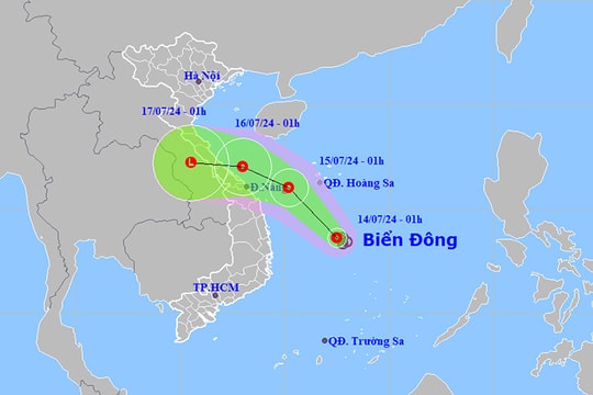 Ngày 14/7, Bắc Bộ nhiều nơi có mưa dông vào chiều tối