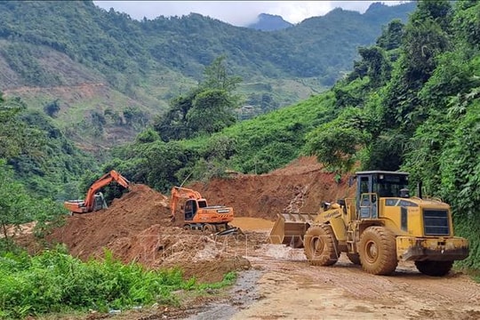 Hà Giang tập trung khắc phục và thông tuyến quốc lộ 34 sau vụ sạt lở