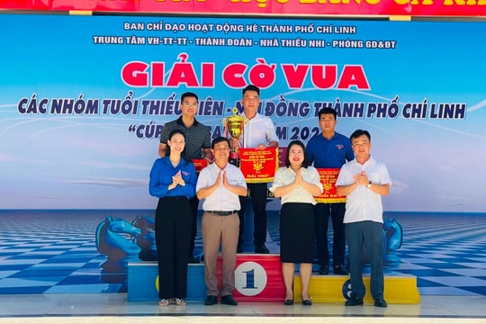 Phường Sao Đỏ giành giải nhất toàn đoàn Giải cờ vua thiếu niên – nhi đồng TP Chí Linh