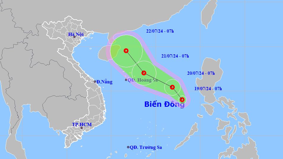 Xuất hiện áp thấp nhiệt đới giật cấp 8 trên Biển Đông