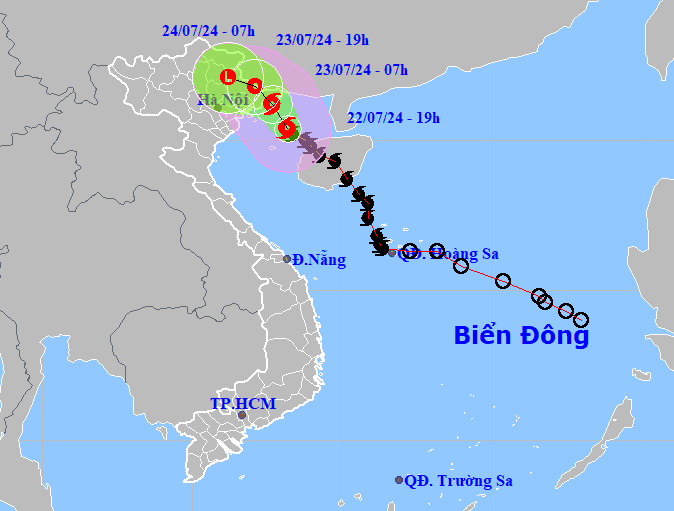 Sáng 23/7, bão số 2 đổ bộ vào Quảng Ninh-Hải Phòng, Hải Dương có mưa lớn