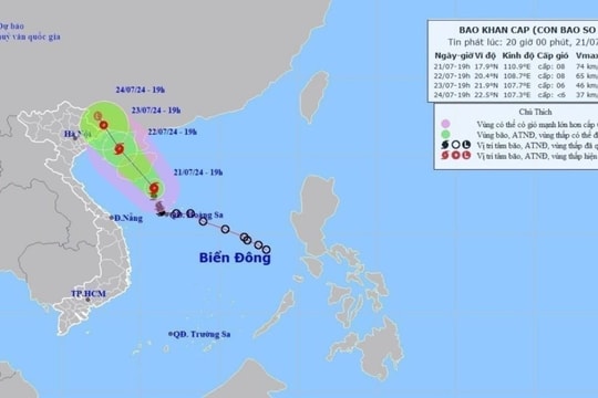 Bão số 2 di chuyển hướng Tây Bắc, Bắc Bộ và Thanh Hóa có mưa lớn kéo dài