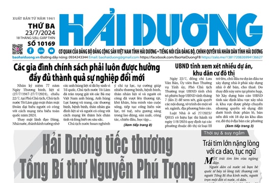 Xem gì trên báo Hải Dương ngày 23/7?