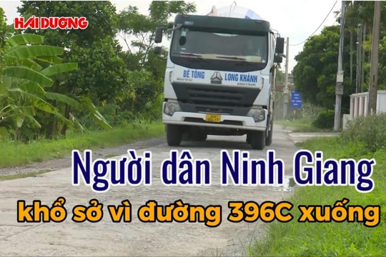 Người dân ở Ninh Giang khổ vì đường 396C nhỏ hẹp, xuống cấp