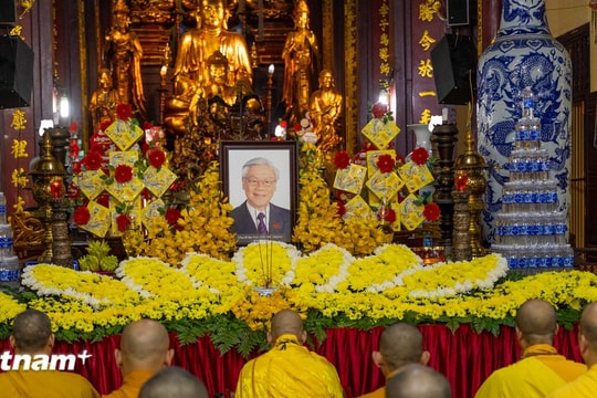 Tổ chức lễ tưởng niệm Tổng Bí thư Nguyễn Phú Trọng tại các chùa, cơ sở tự viện