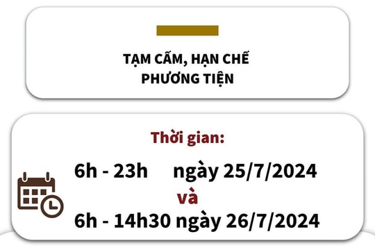 Các mốc thời gian phân luồng giao thông phục vụ Lễ Quốc tang Tổng Bí thư Nguyễn Phú Trọng