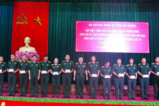 Bộ Chỉ huy quân sự tỉnh Hải Dương gặp mặt con thương binh, bệnh binh, liệt sĩ